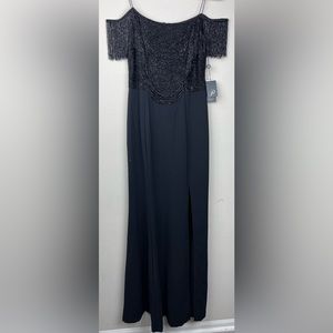 Adrianna Papell Women's Fringe Knit Crepe Dress Size 6